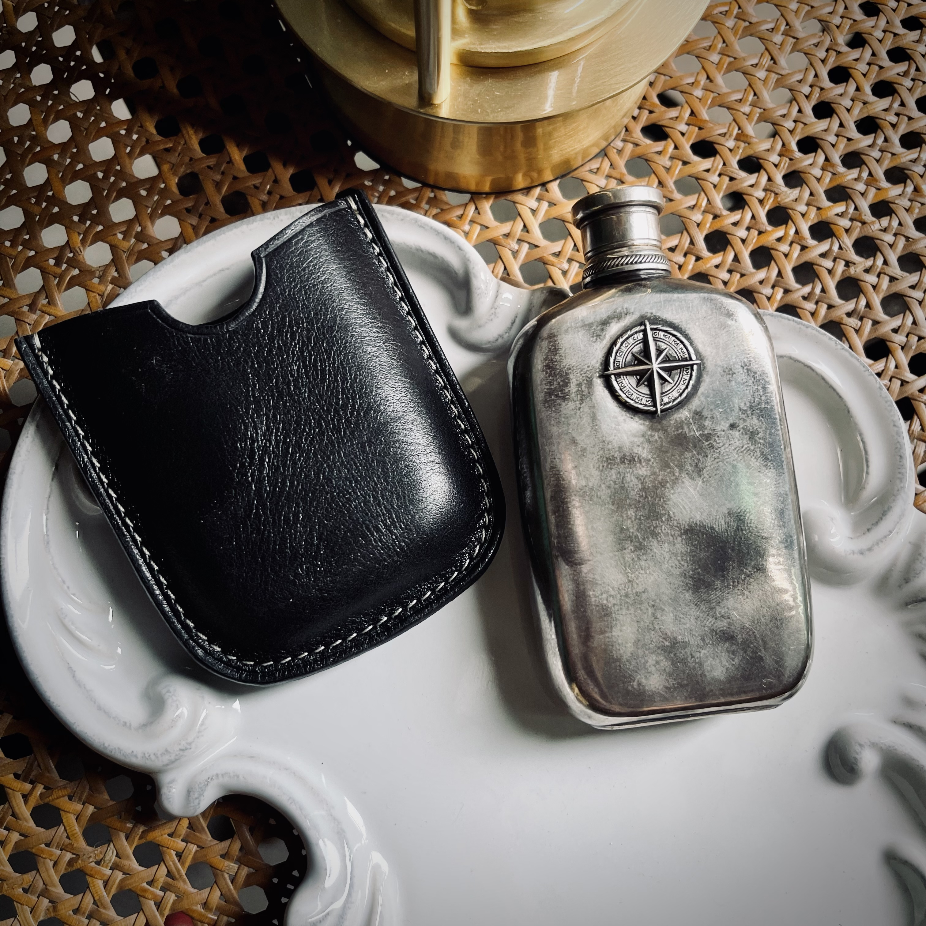 渡鸦原创欧美航海手工纯银酒壶