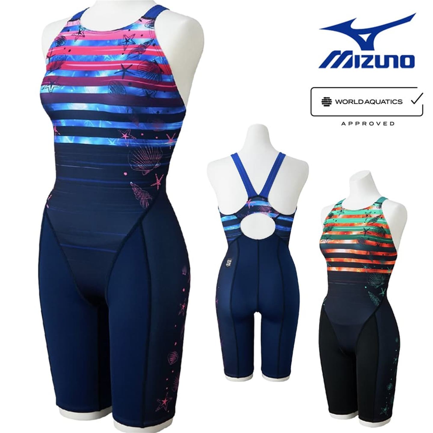 26年新款美津浓MIZUNO日本正品代购专业比赛竞技女五分连体泳衣