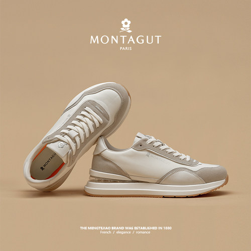 梦特娇官方旗舰真牛皮休闲运动鞋