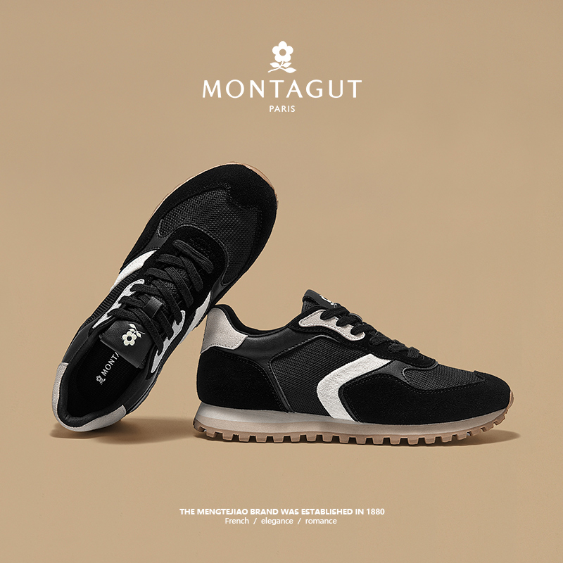 梦特娇官方旗舰店牛皮阿甘运动鞋