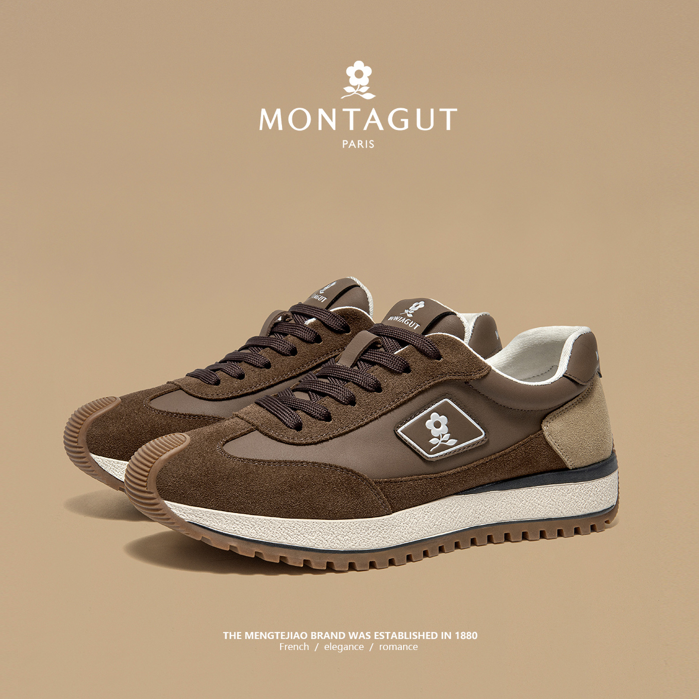 梦特娇新款男鞋头层牛皮翻毛复古真皮阿甘鞋冬季休闲运动旅游棉鞋