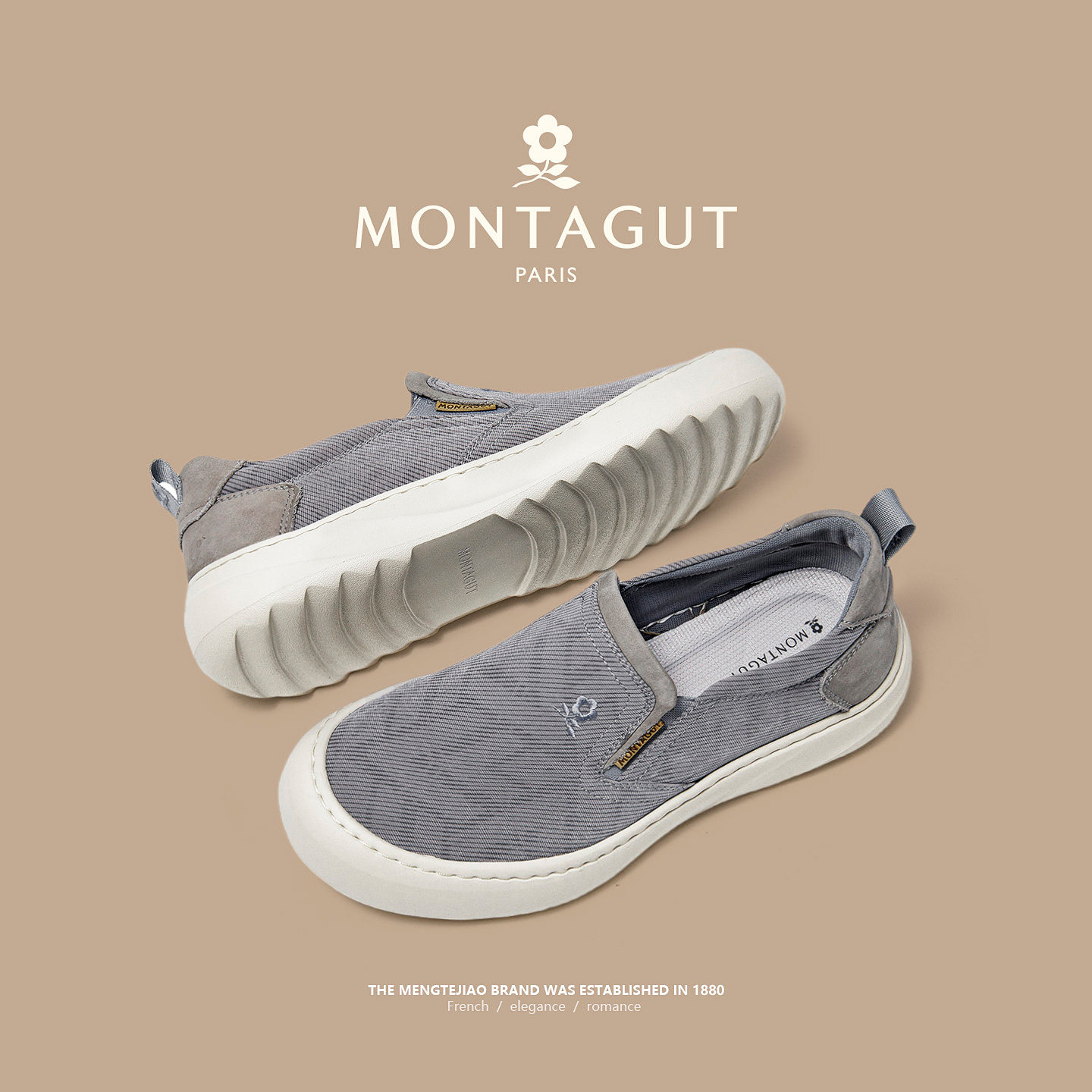 梦特娇一脚蹬布鞋男2026新款夏季透气轻便套脚乐福开车宽脚懒人鞋