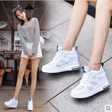 Демисезонные туфли, высокая спортивная обувь, флисовая белая обувь