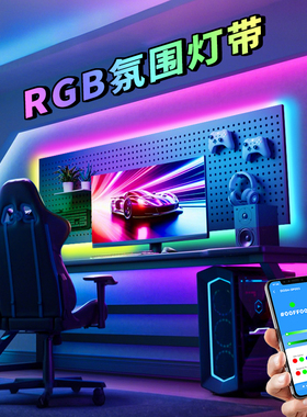洞洞板LED灯条rgb蓝牙七彩电竞装饰USB幻彩变色电脑随屏氛围灯带