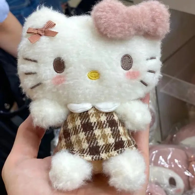 格子裙哈喽kt包包挂件hellokitty