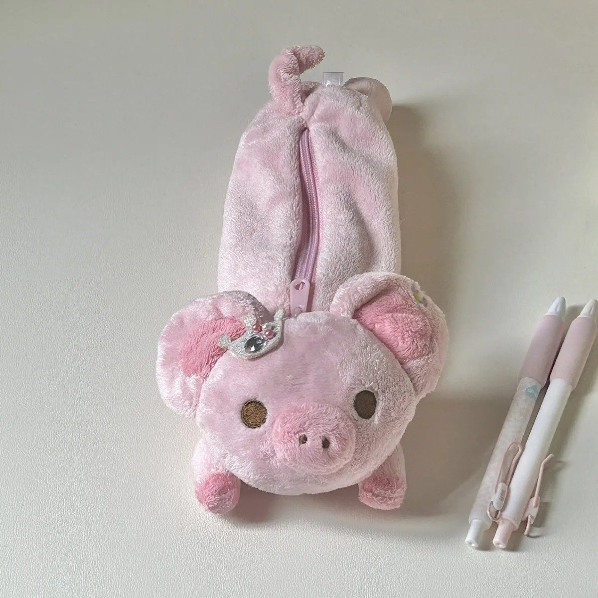 日系可爱san-x轻松熊piggy girl 粉红猪猪女孩公仔笔袋收纳文具袋