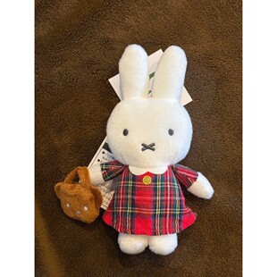 日系可爱miffy红格子裙米菲毛绒玩偶挂件周边挂件