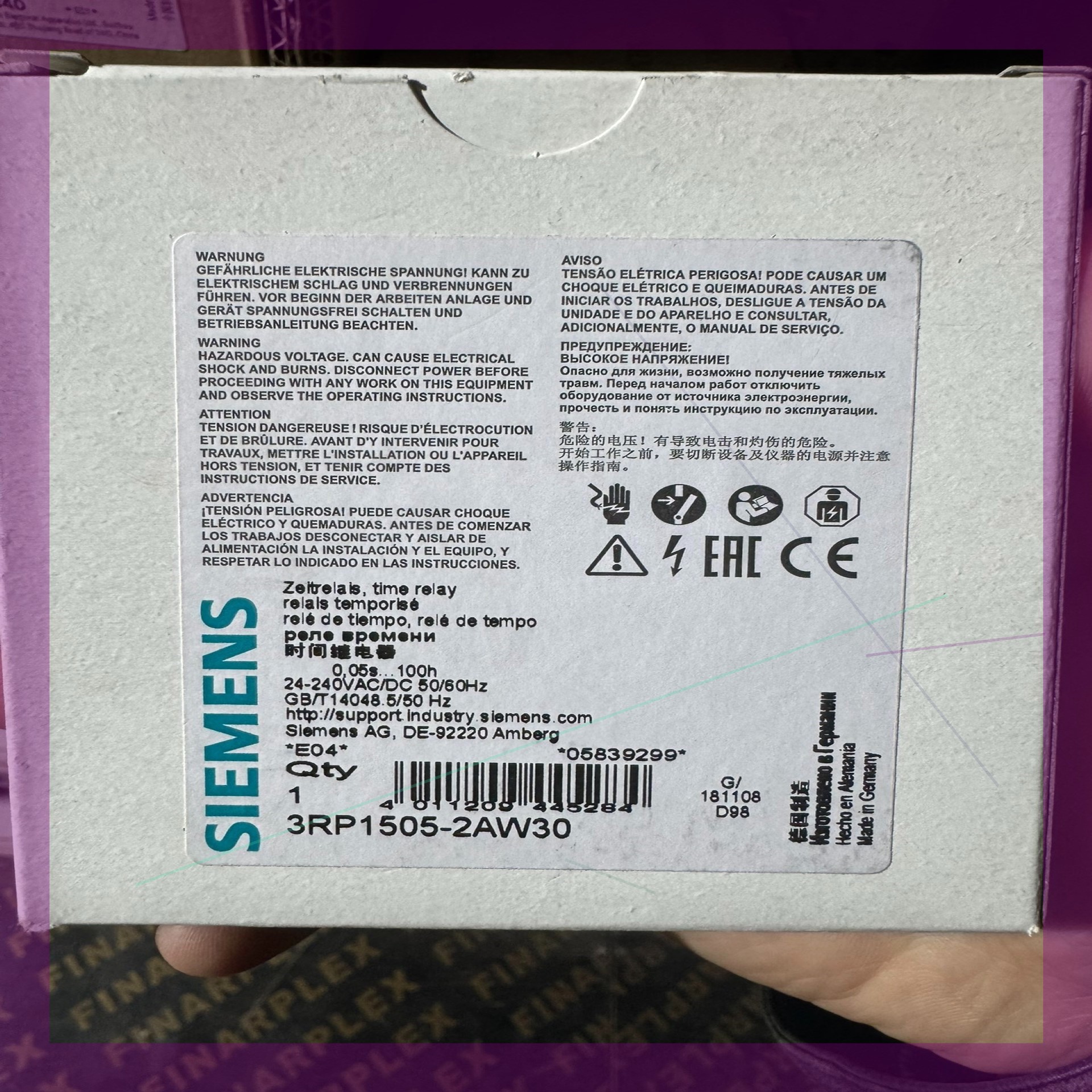 西门子 SIEMENS 3RP1505-2AW30 时间继电