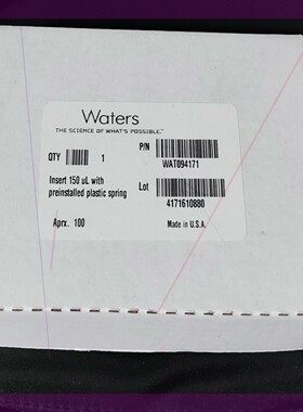 Waters沃特世WAT094171样品瓶内插管 150ul