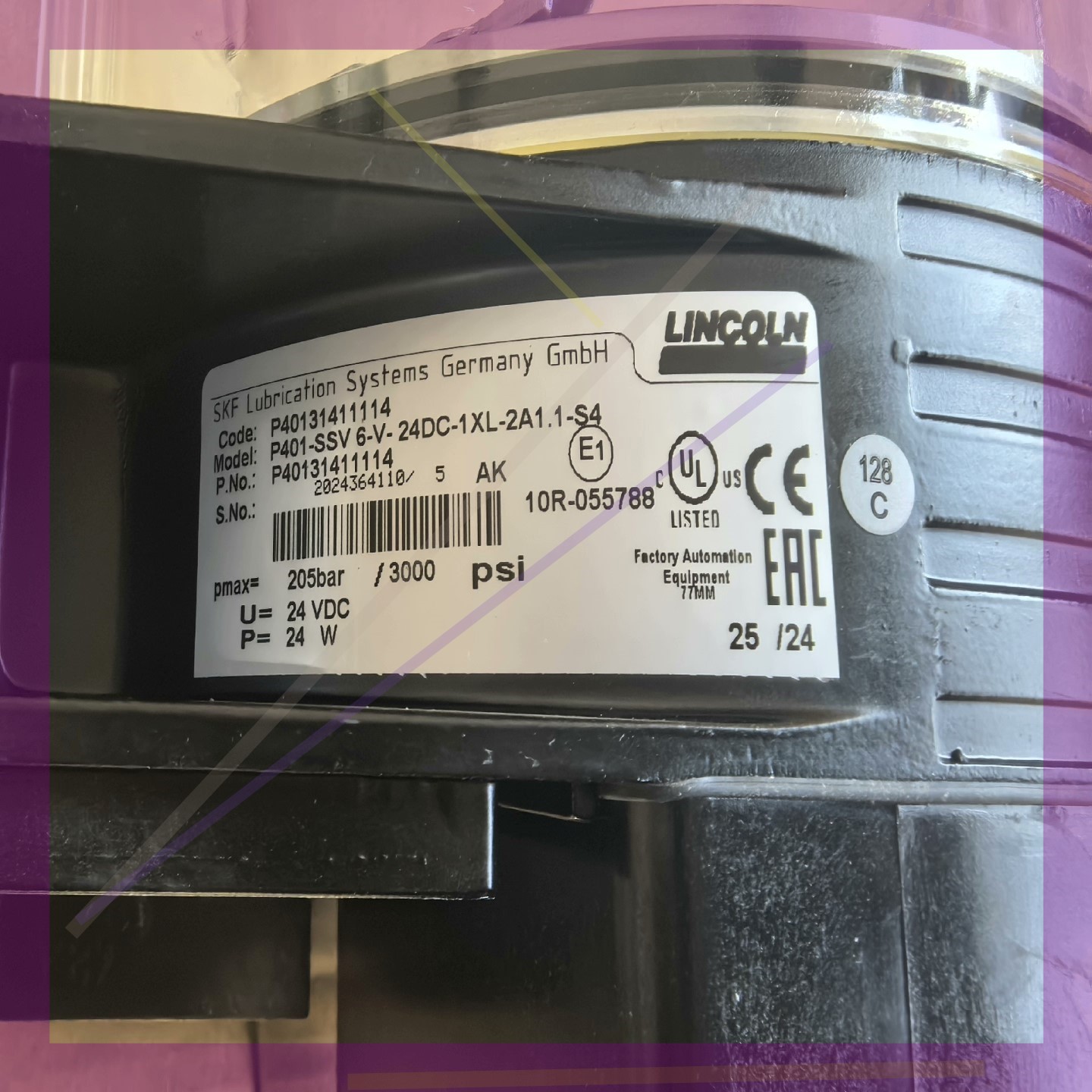 林肯加脂机P40131411114,P401-SSV6-V-24DC-1XL-2A1.1-S4议价
