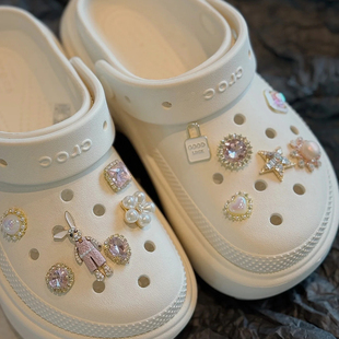 洞洞鞋配饰鞋花crocs卡骆驰鞋扣高级感配件卡扣粉色适配小香风女