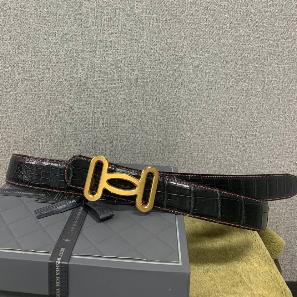 真皮皮带男士腰带高档时尚鳄鱼皮裤带休闲商务潮流裤腰带宽3.5cm