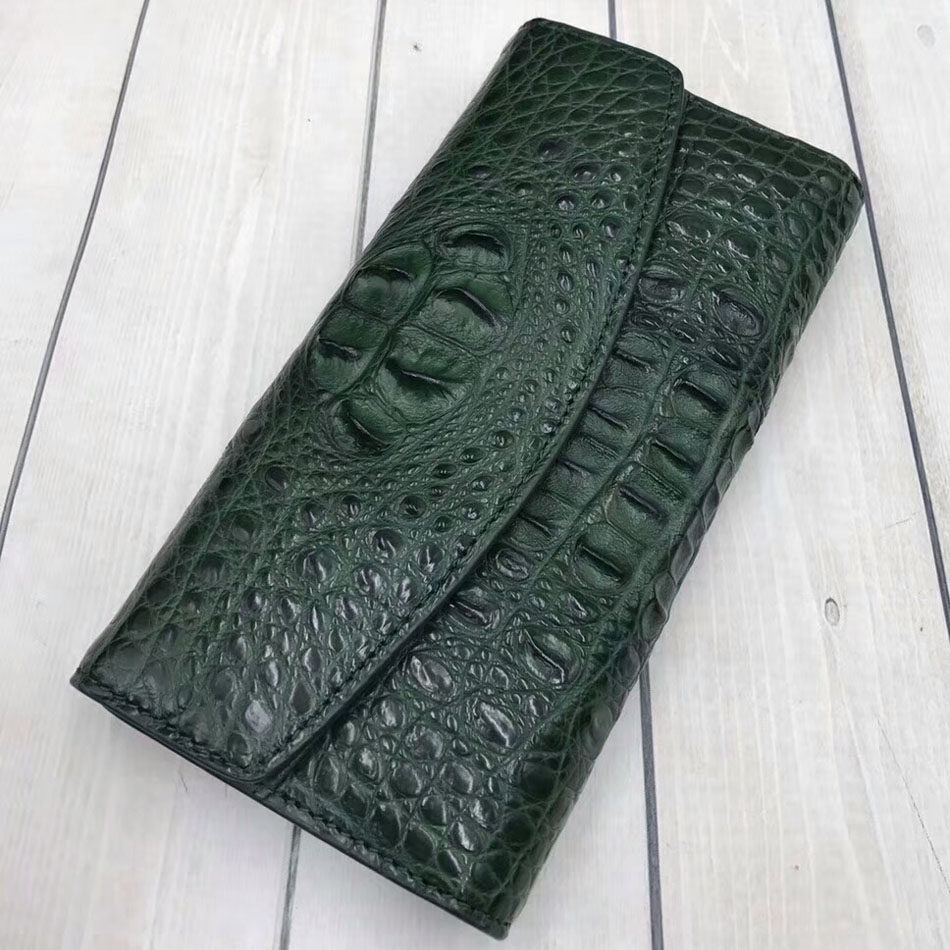 鳄鱼皮拉链横款钱夹手拿包