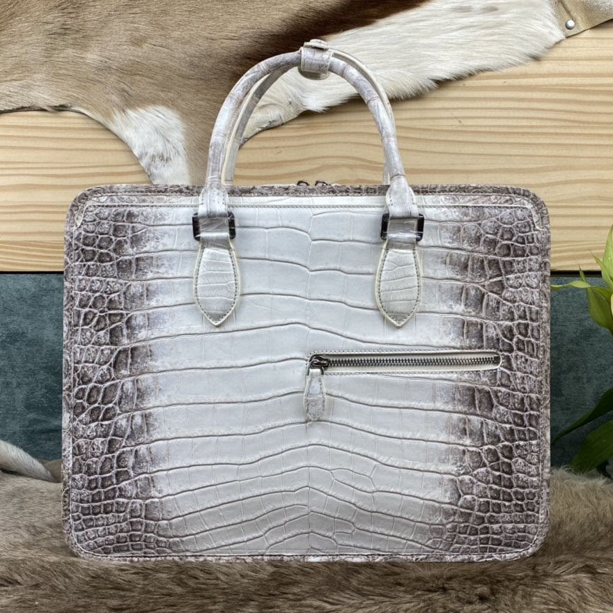 男包喜马拉雅白鳄鱼皮男士包包手提包公文包单肩包真皮休闲斜挎包