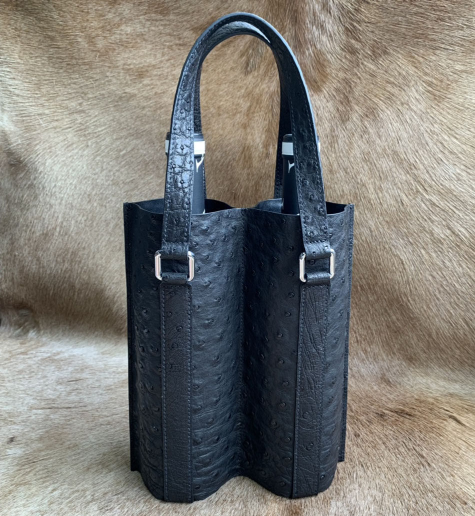 红酒鳄鱼皮手提袋包装双支葡萄酒礼品真皮袋子2支装