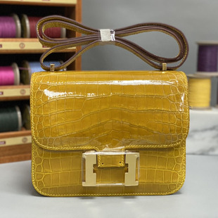 高光尼罗鳄鳄鱼皮女包全手工康康19空姐单肩斜挎高端h扣手缝真皮