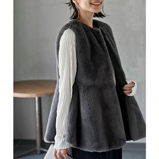 顺滑舒适 外贸日单 淑女日系 新品 荷叶边马甲外套 三色入春季