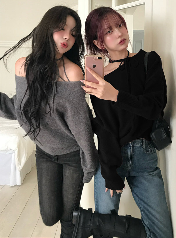 外贸日单 GL mt 性感显肩颈圈蕾丝不对称单肩针织套头衫,女装/女士精品,毛衣,淘宝优惠券,粉丝福利购,淘宝优惠卷