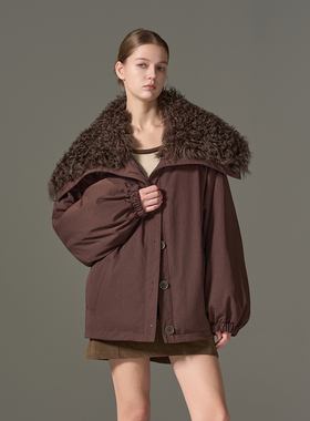 ［限量特价］GHJOD  羊皮毛一体毛领90白鹅绒羽绒派克服大衣女