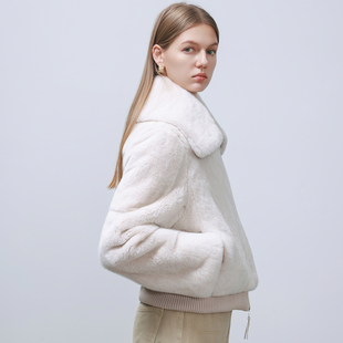 立翻领三穿双拉头雷克斯獭兔毛皮草外套 Anna安娜 GHJOD studio