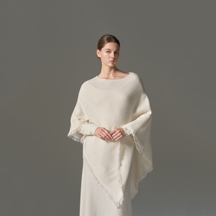 山羊绒&羊毛慵懒宽松披肩针织套装 GHJOD 软黄金 重磅 studio
