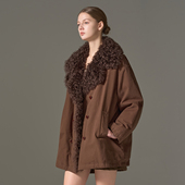 羊皮毛一体90白鹅绒服皮草派克服大衣外套 云暖霓裳 限量特价