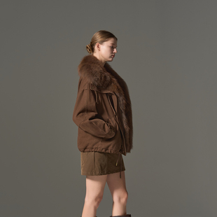 可脱卸狐狸毛领90白鹅绒羽绒皮草派克服女 狐绒揽星 GHJOD studio