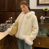 2025新款 暖阳少女 狐狸毛皮草鹅绒年轻保暖毛呢外套 studio GHJOD