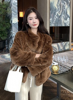 GHJOD studio新款“千金兔”大姐姐獭兔毛时尚保暖毛毛皮草外套女