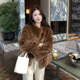 GHJOD studio新款“千金兔”大姐姐獭兔毛时尚保暖毛毛皮草外套女