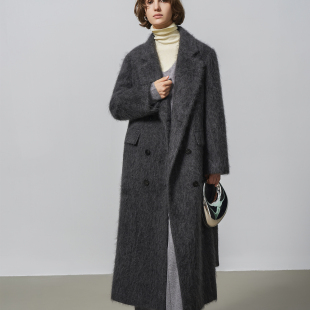 山羊绒&桑蚕丝拉绒西装 GHJOD 软黄金 重磅 领中长大衣 studio