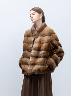 GHJOD studio轻奢_原生态青根貂水貂皮草外套休闲年轻款貂皮大衣