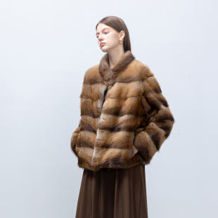 GHJOD 貂皮大衣 studio轻奢_原生态青根貂水貂皮草外套休闲年轻款