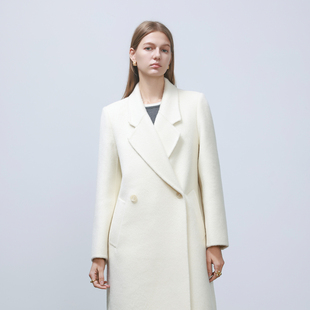 领长款 稀有双面牦牛绒&桑蚕丝羊毛西装 呢大衣外套女 studio GHJOD