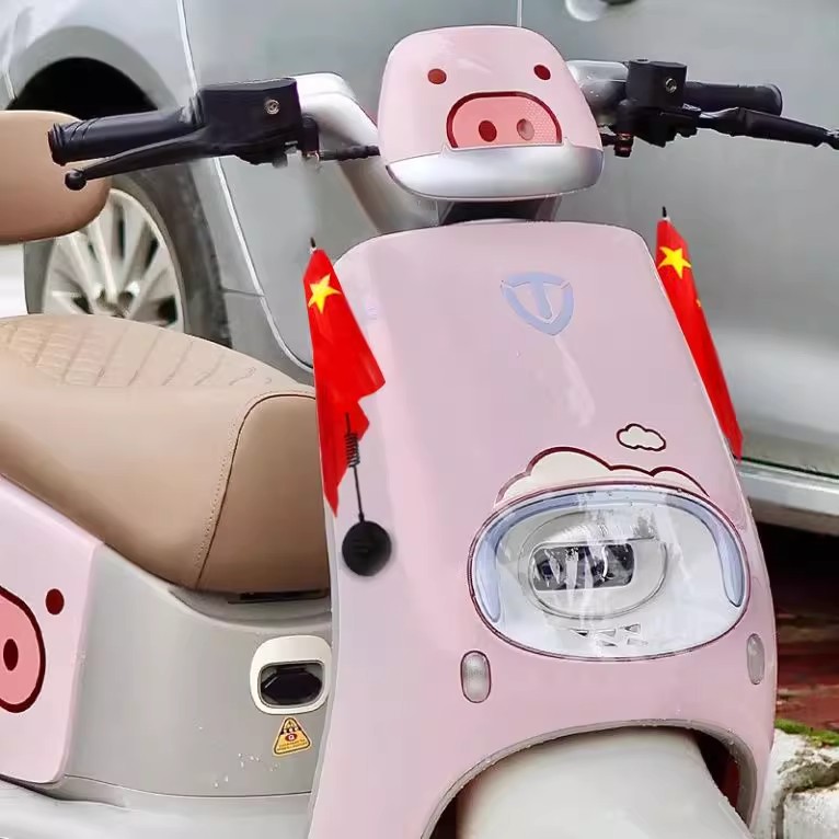 适用于九号q90c电动车后备箱五星国旗外置粘贴式小红旗免打孔装饰