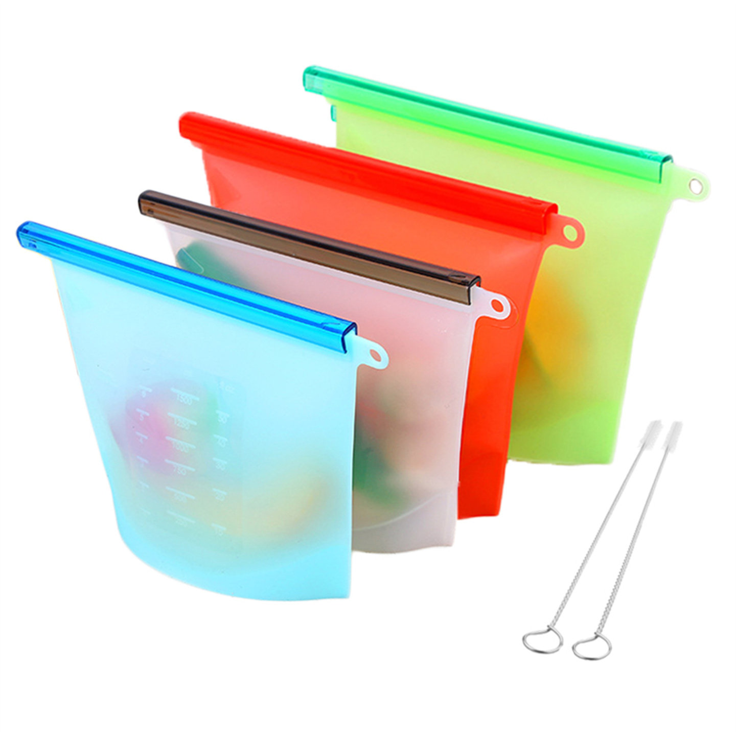 硅胶保鲜袋果蔬真空密封袋冰箱水果食物收纳袋 Silicone Food Bag