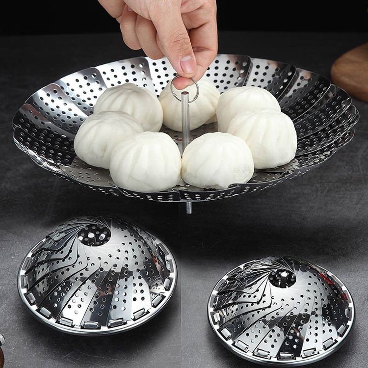 伸缩折叠304不锈钢盘篦子蒸笼