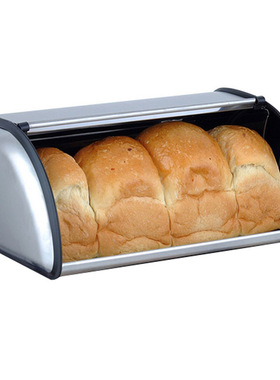 不锈钢面包箱抽拉式翻盖保鲜隔绝蚊蝇蛋糕收纳盒包装盒bread box
