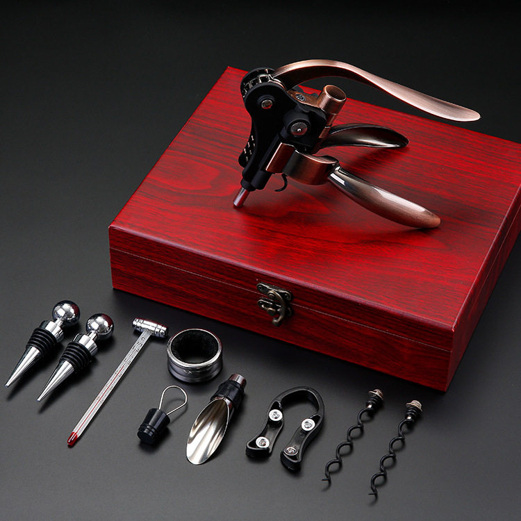 出口新款温酒器商务礼品红酒开瓶器礼盒酒具套装 Wine Opener Set