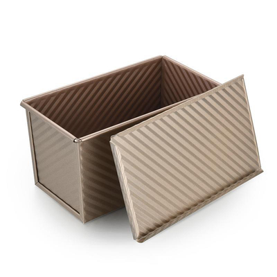 厨房金色碳钢带盖盒子吐司模具