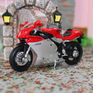 威利1:18奥古斯塔 F4S摩托车模型AGUSTA重机车仿真合金成品模型