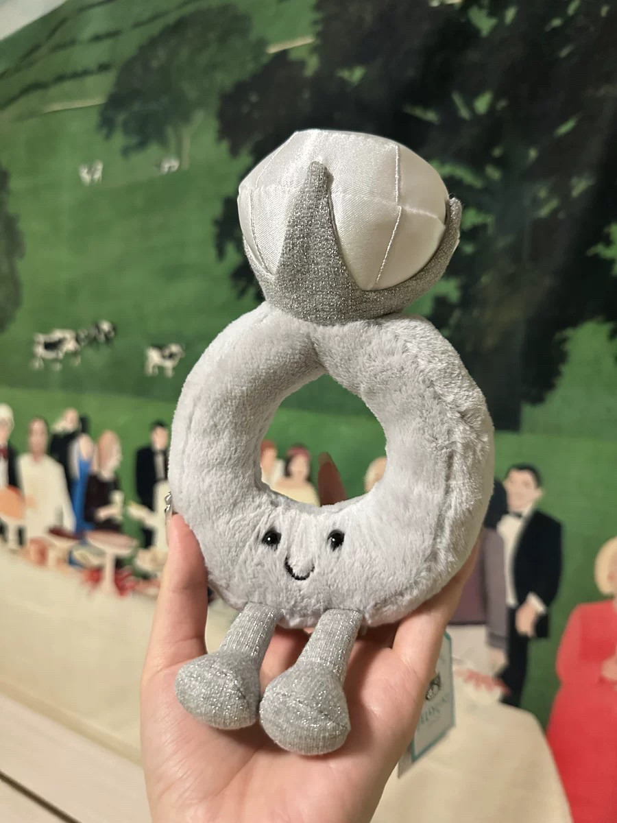 海淘现货｜Jellycat趣味钻戒毛绒玩具女生情人节婚礼礼物 人气