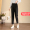 Black spring and autumn cropped pants with non split legs, recommended height 155-162cm