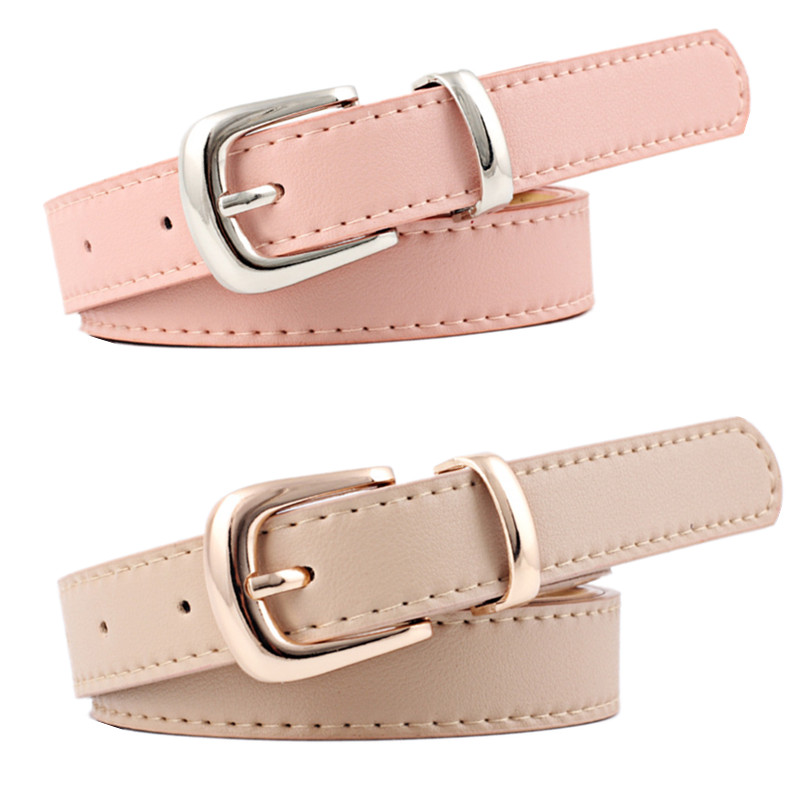 女士百搭风黄色牛仔裤细皮带