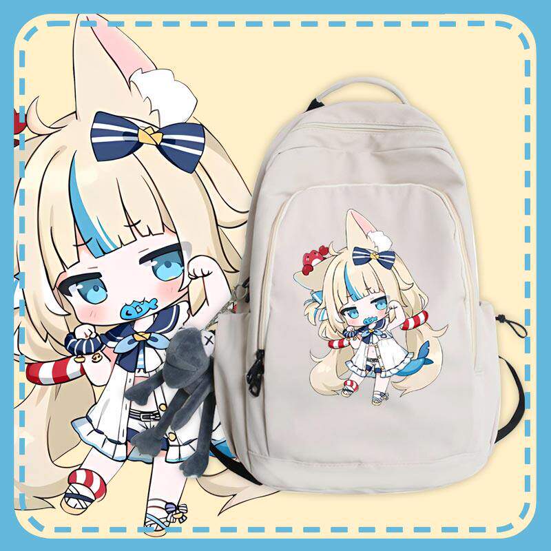 2026鲨鱼子Sameko Saba虚拟主播Vtuber二次元男女双肩背包休闲书