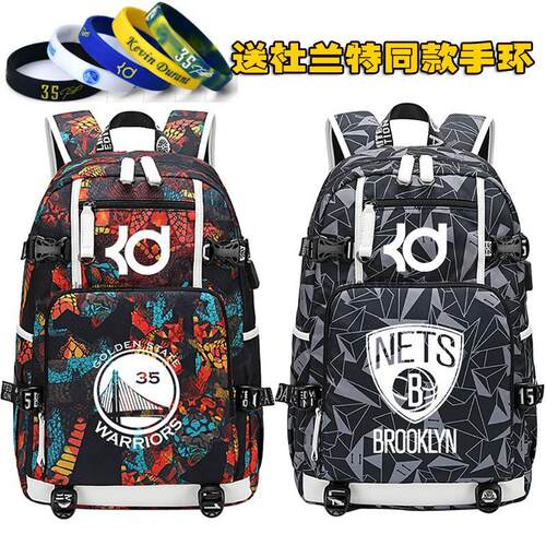 2024勇士队篮网KD杜兰特双肩包DURANT背包学生书包男NBA球星篮球