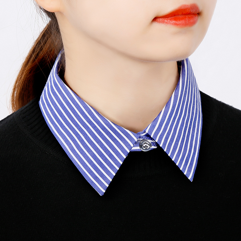 条纹装饰多功能百搭风秋冬假衣领