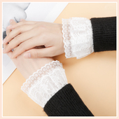 蕾丝假袖 口美甲拍照道具 子配毛衣卫衣袖 子百搭拼接无袖 打底内搭袖