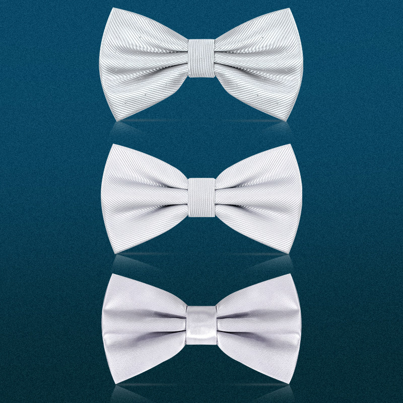 灰色时尚领结男正装结婚新郎伴郎西装个性蝴蝶结婚庆韩版潮流银色