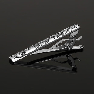 男士领带夹简约银色商务领带配饰送礼定制logo高级感别针结婚针扣